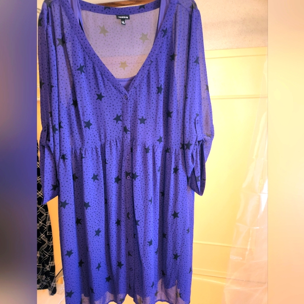 Torrid Purple Star Chiffon Dress